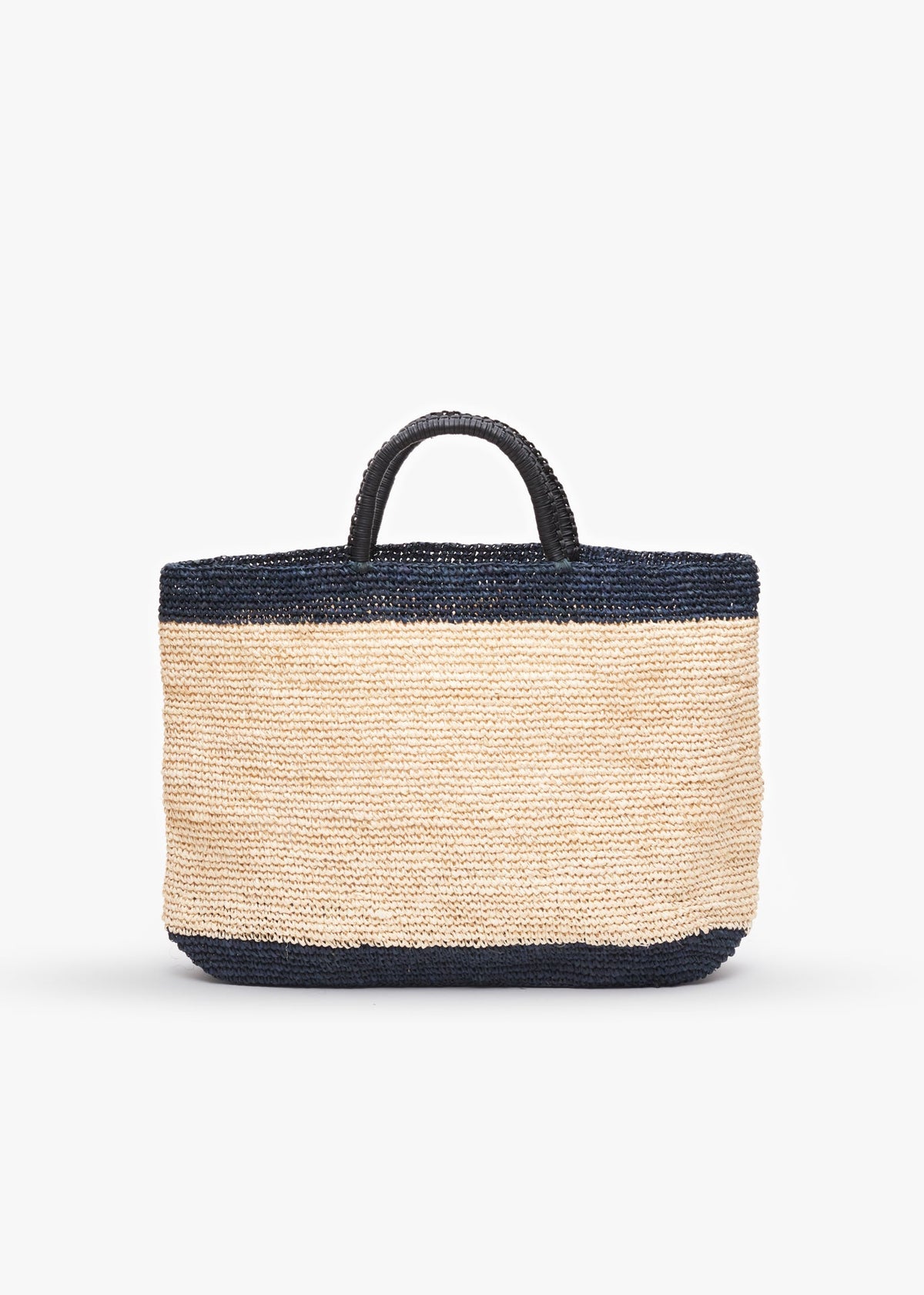 Lassen Leather Handle Straw Tote