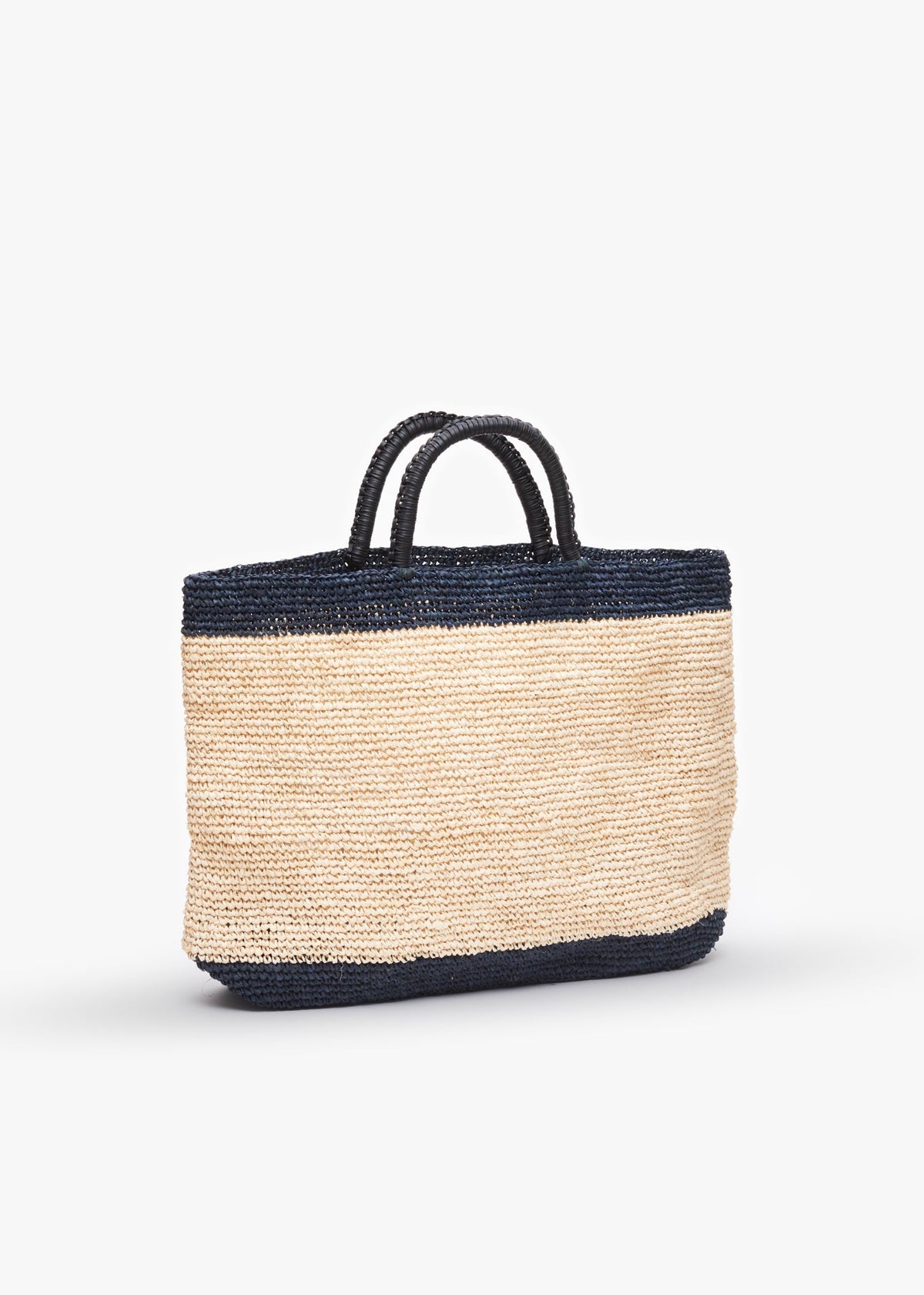 Lassen Leather Handle Straw Tote