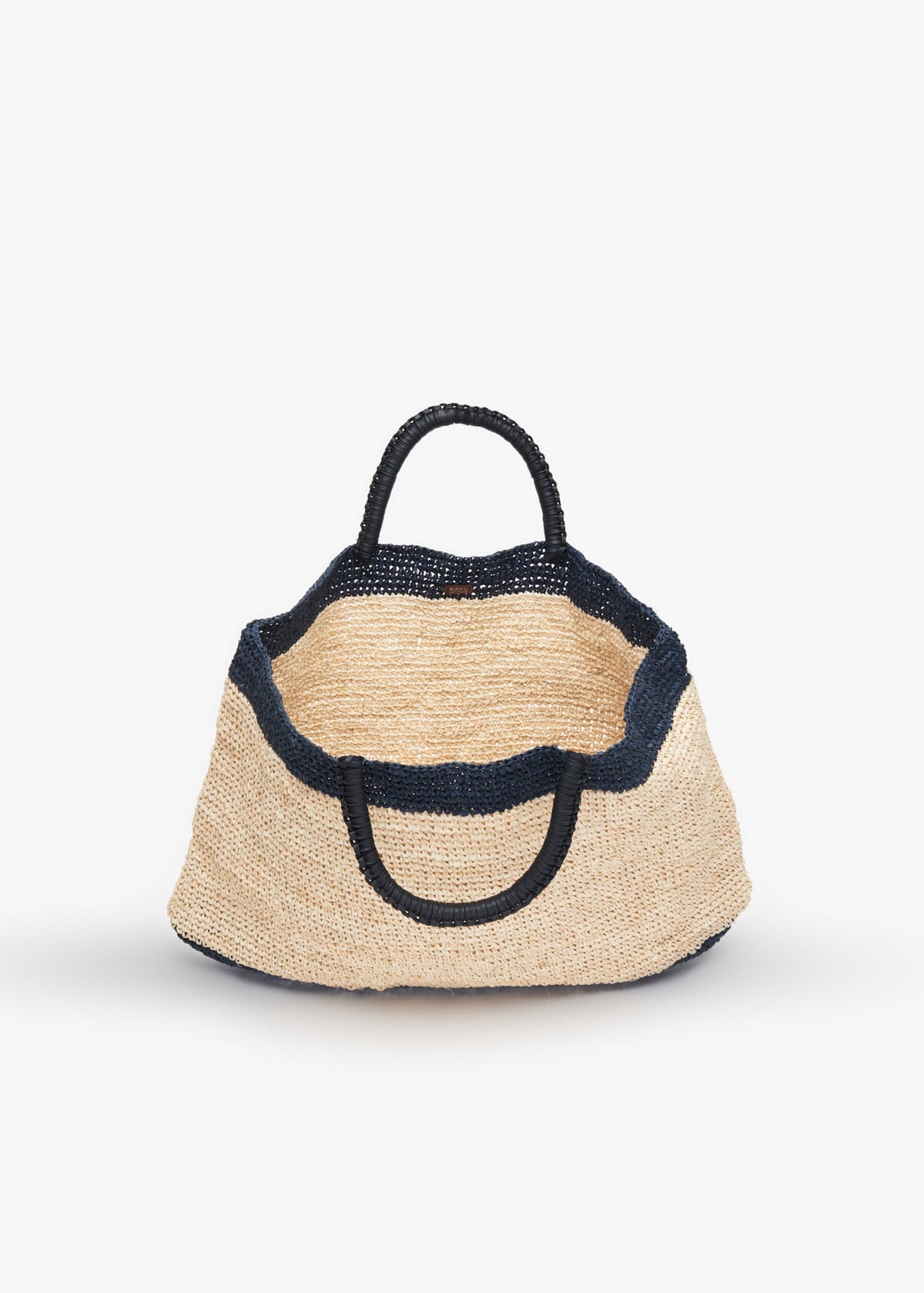 Lassen Leather Handle Straw Tote