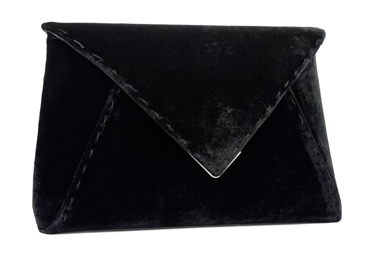 Lee Pouchet Large in Black Diamond Crushed Velvet