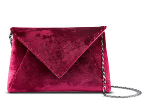 Lee Pouchet Small in Deep Garnet Crushed Velvet