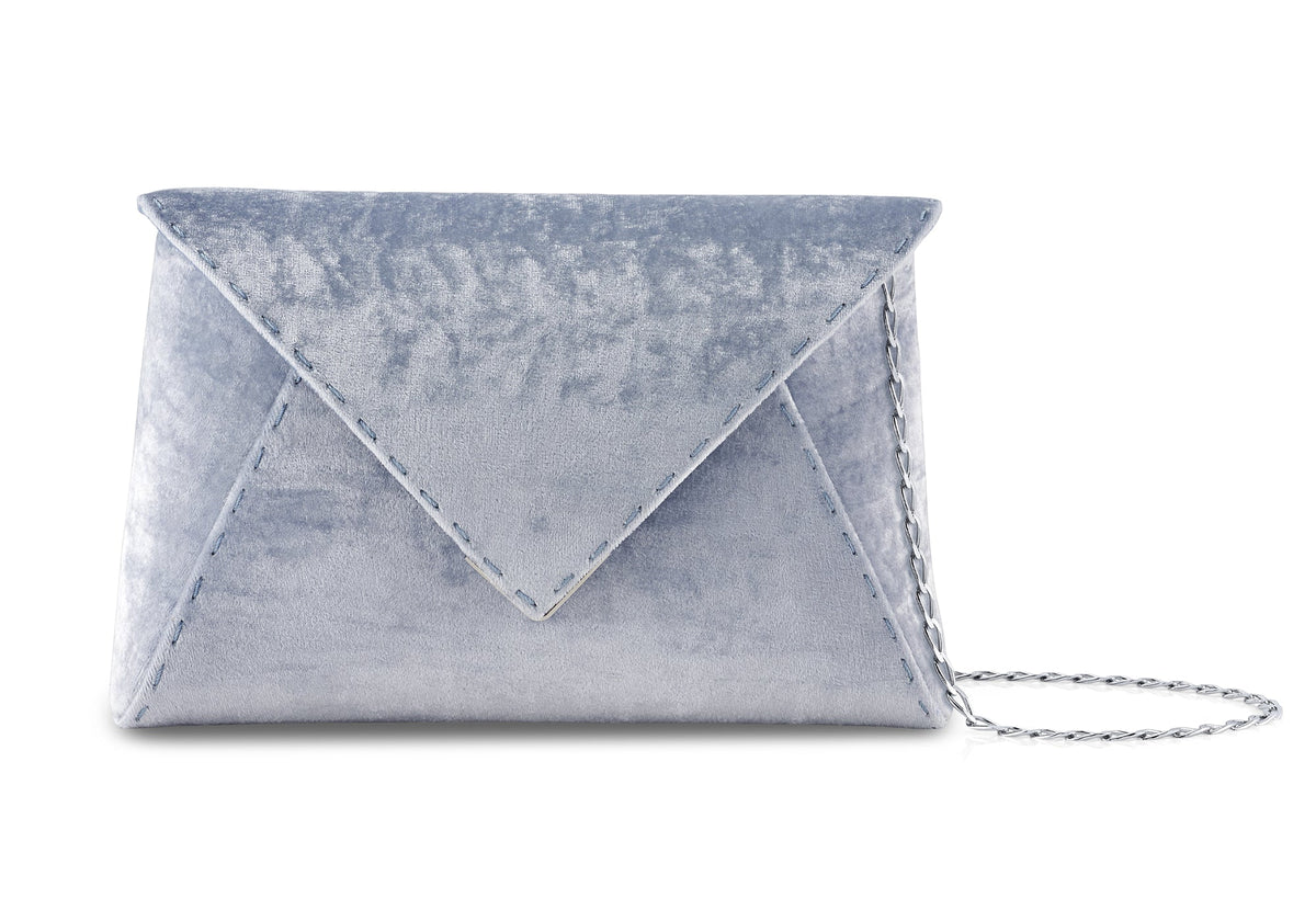 Lee Pouchet Small in Icy Blue Crushed Velvet