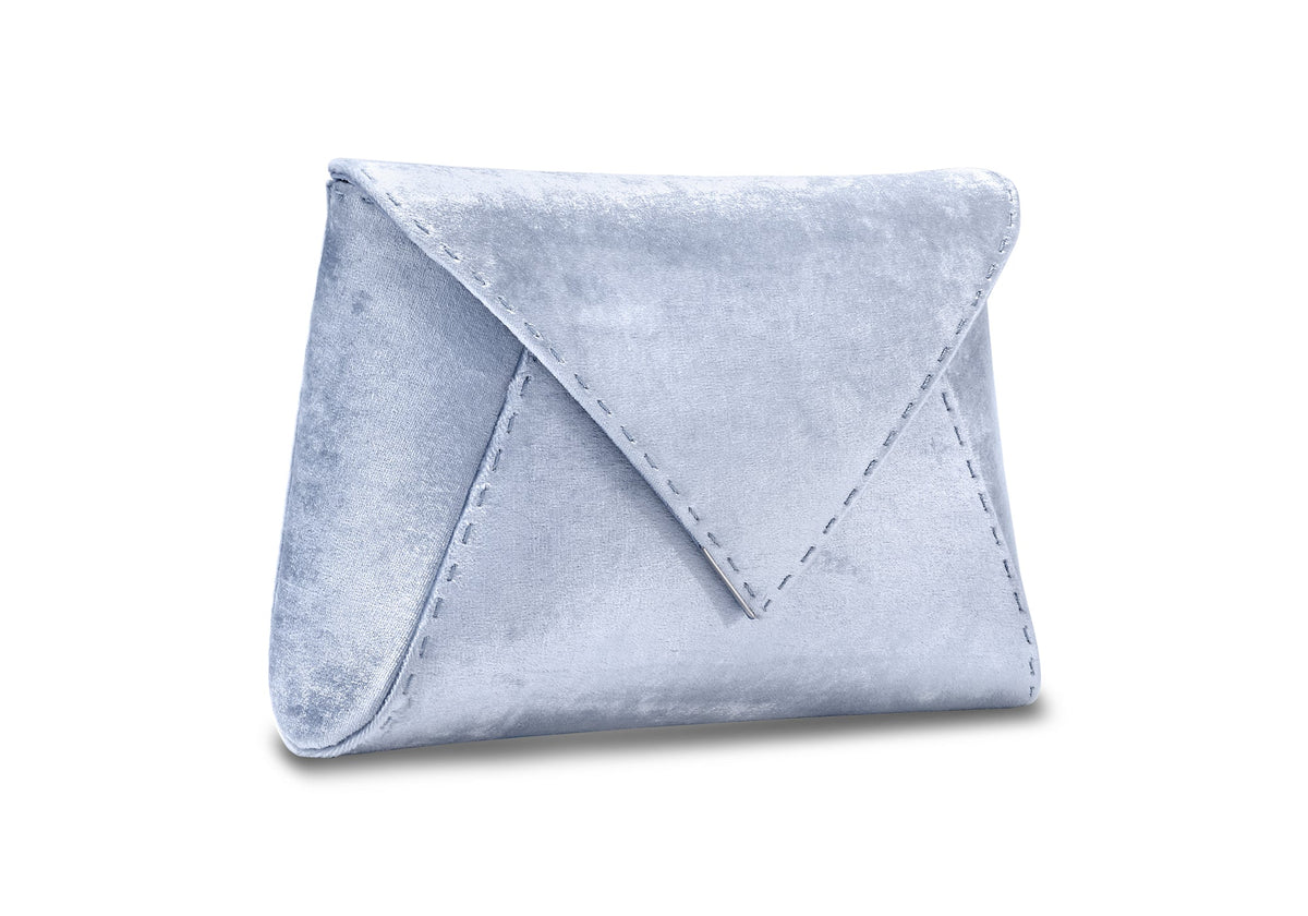 Lee Pouchet Large in Icy Blue Crushed Velvet