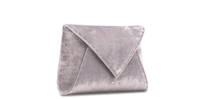 Lee Pouchet Small in Silver Mink Crushed Velvet