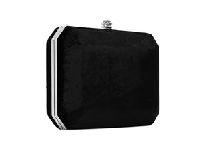 Lily Clutch in Black Diamond Crushed Velvet