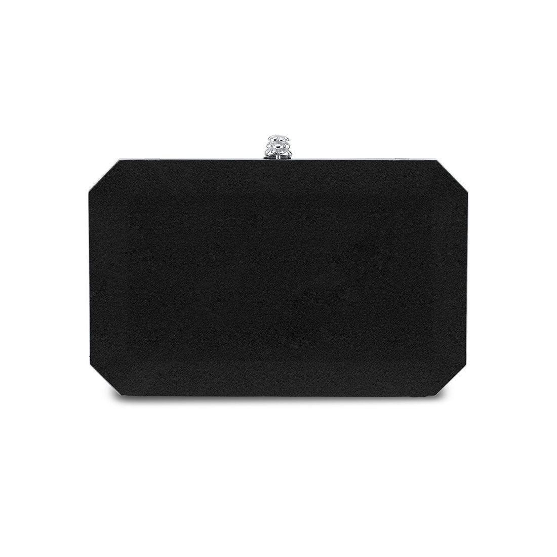 Lily Clutch in Black Diamond Satin