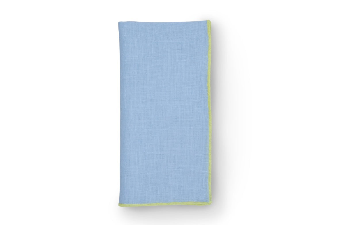 Air Blue Napkin with Lime Trim, Set of 4