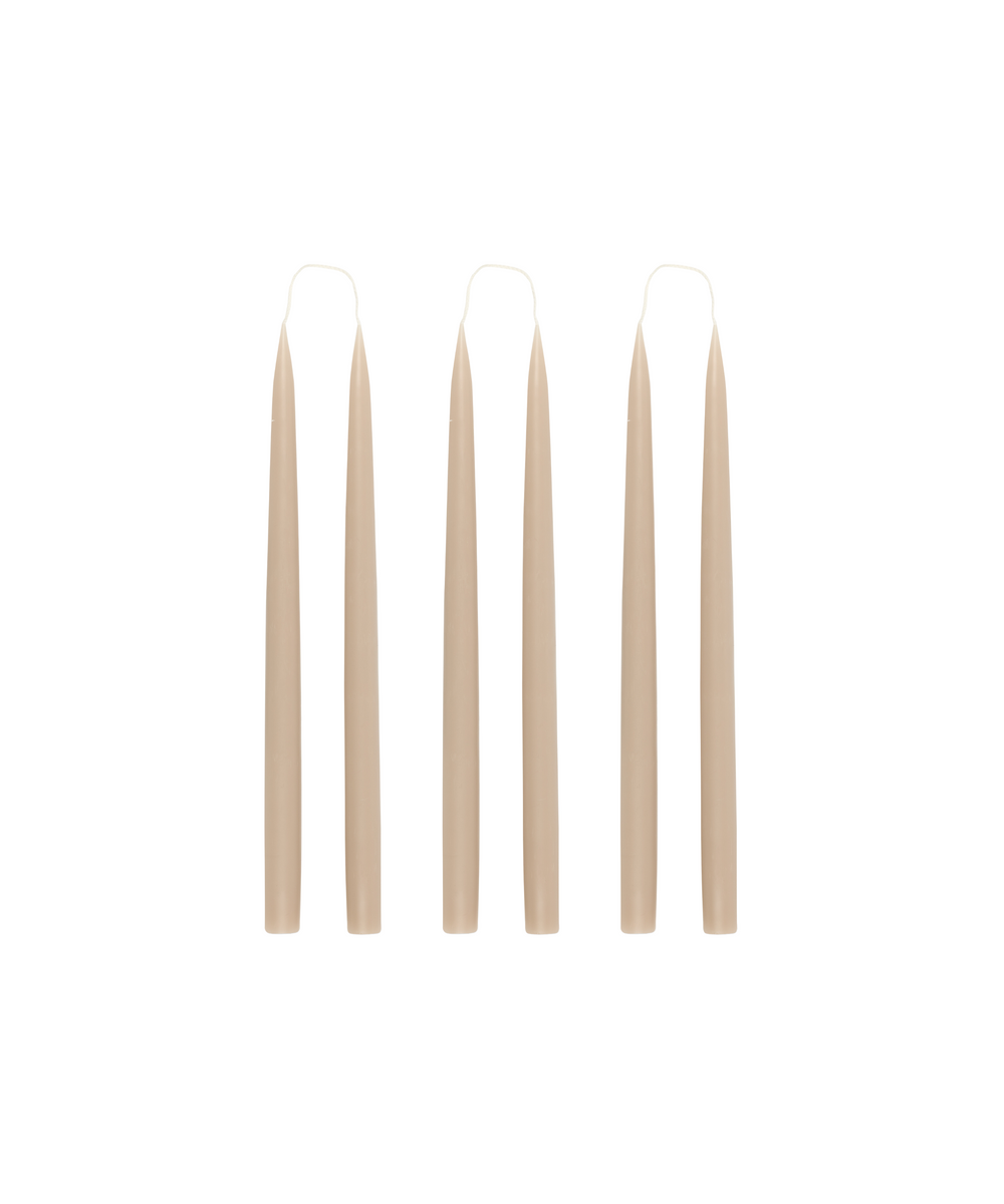 Rebecca Udall Set of 6 35cm Danish Taper Candles, Linen natural biege