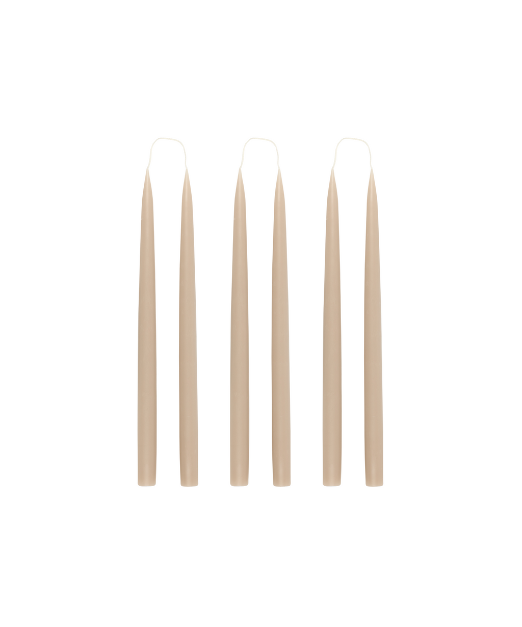 Rebecca Udall Set of 6 35cm Danish Taper Candles, Linen natural biege