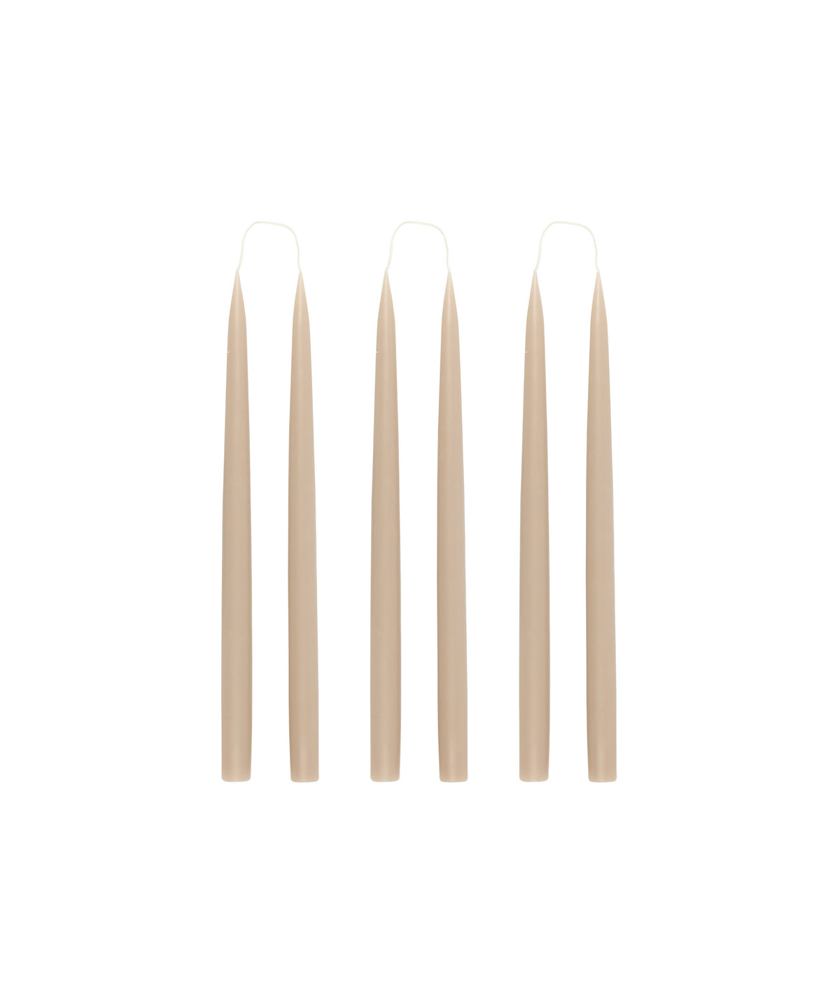 Rebecca Udall Set of 6 35cm Danish Taper Candles, Linen natural biege