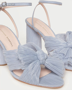 Camellia Bow Heel in Blue
