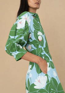 Bianca Linen Maxi Dress in Waterlily Green