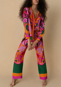 Havana Crepe Trouser in Seventies Orange