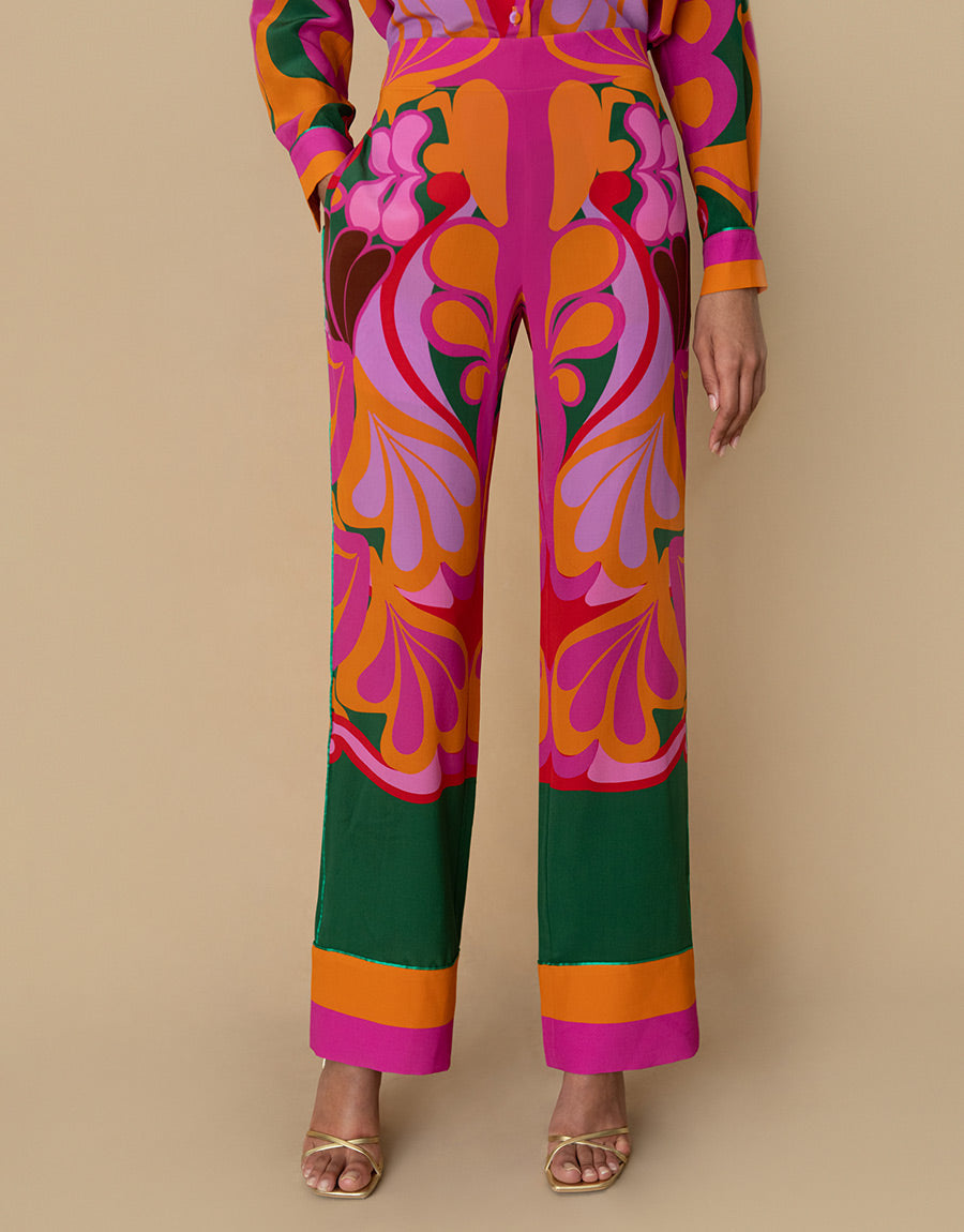 Havana Crepe Trouser in Seventies Orange