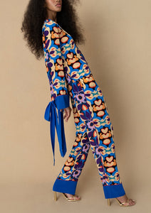 Havana Crepe Trouser in Seventies Blue