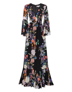 Astrea Crepe Maxi Dress in Jardin Black