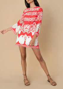 Stevie Lace Mini Dress in Red