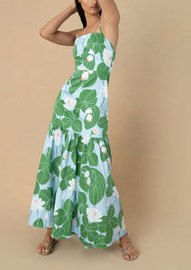 Cordiela Cotton Maxi Dress in Waterlily Green