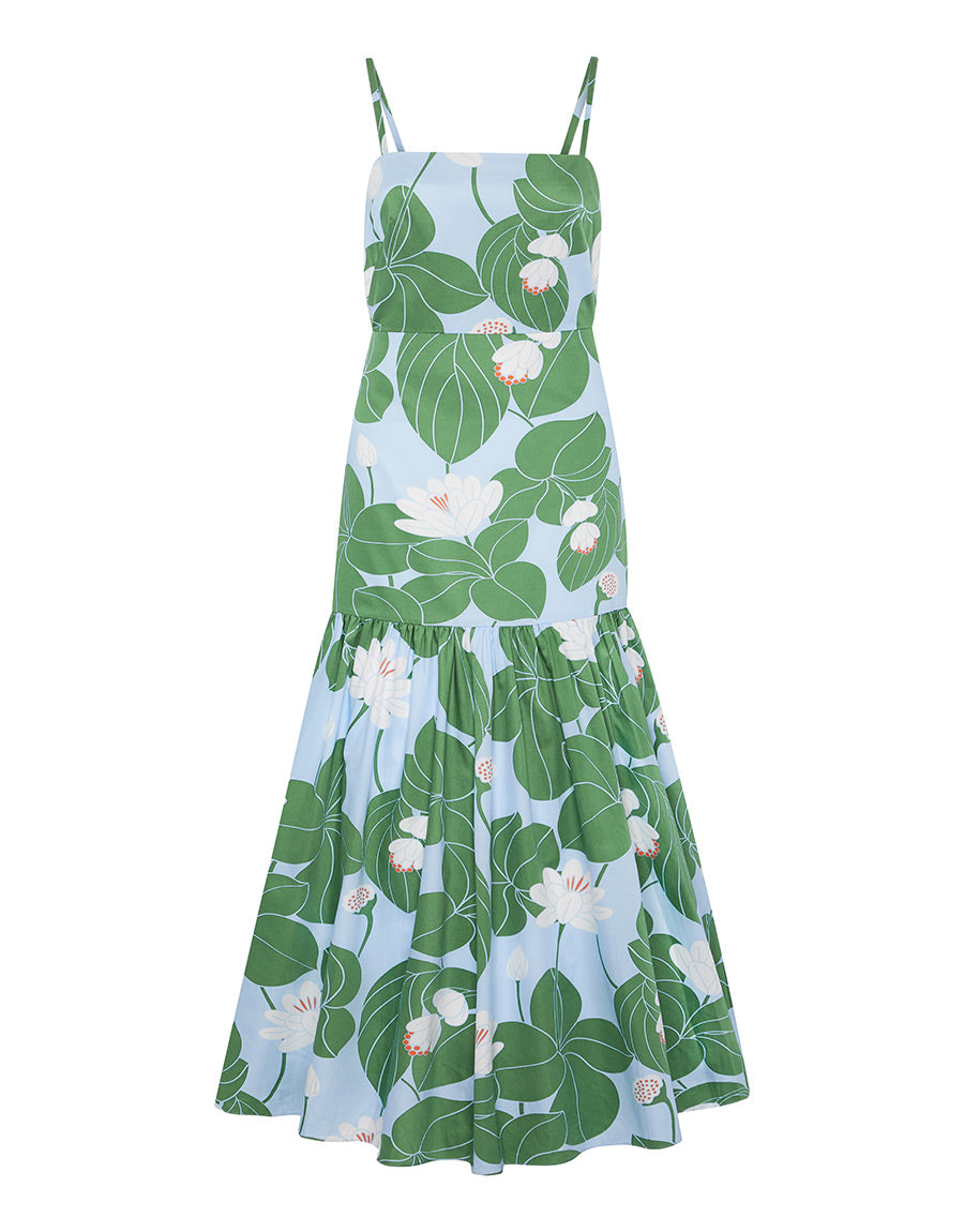 Cordiela Cotton Maxi Dress in Waterlily Green