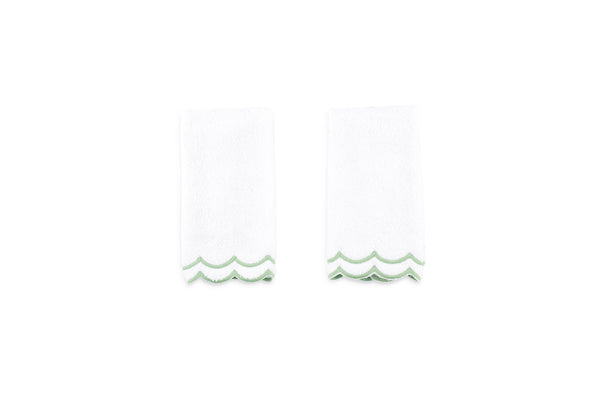 Loulou Hand Towel Set - White with Blue
