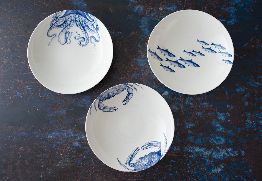 Lucy Coupe Salad Plate in Blue
