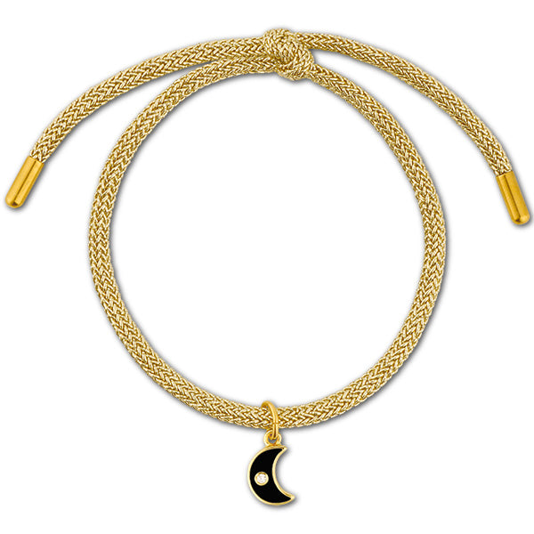 Lurex Bracelet with Mini Enamel Moon Charm