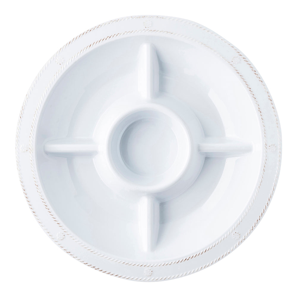 Berry & Thread Whitewash Melamine 15" Sectioned Server
