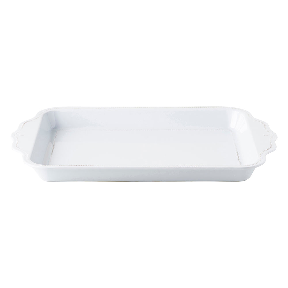 Berry & Thread Whitewash Melamine 24" Handled Tray