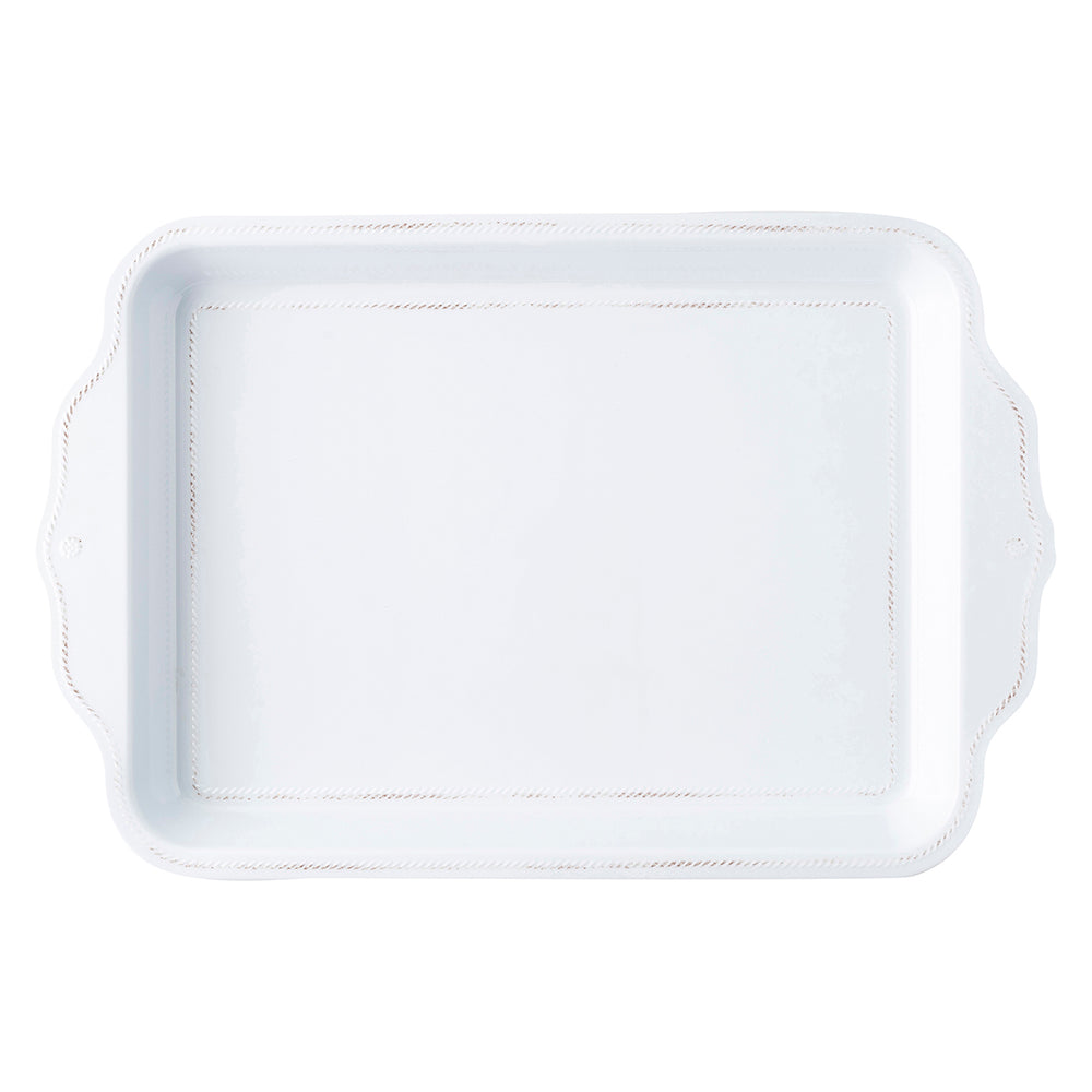 Berry & Thread Whitewash Melamine 24" Handled Tray