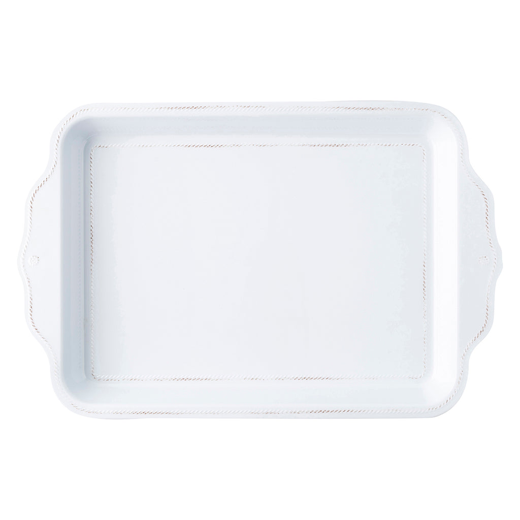 Berry & Thread Whitewash Melamine 24" Handled Tray