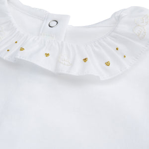 Heart And Angel Wing Short Sleeve Onesie