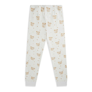 Bear Print Organic Cotton Pajama In Cream