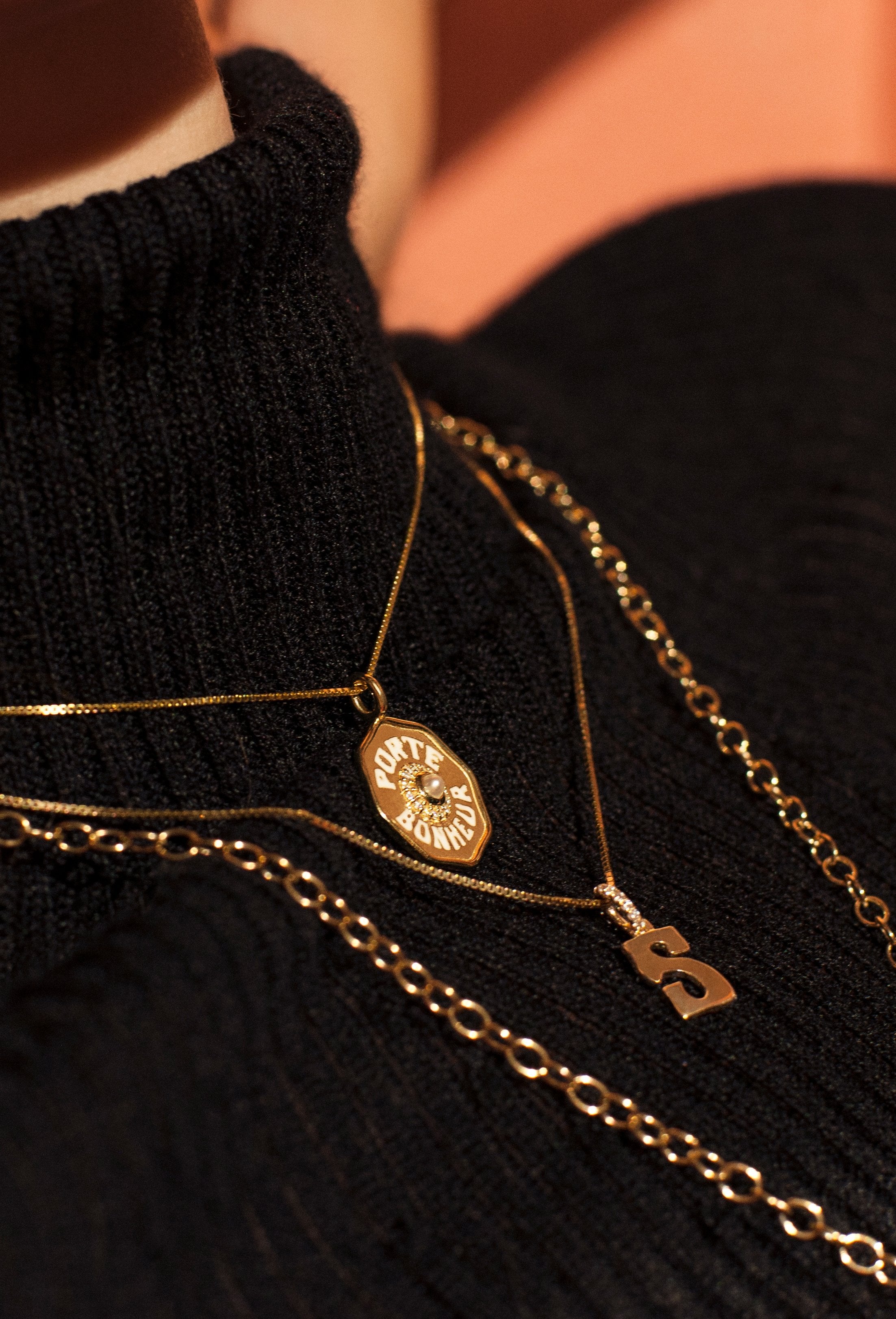 Letter Charm Diamond Necklace | Over The Moon