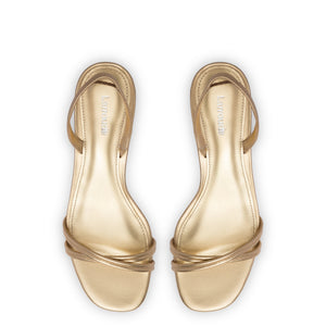 Mini Annie Sandal In Gold Metallic Leather