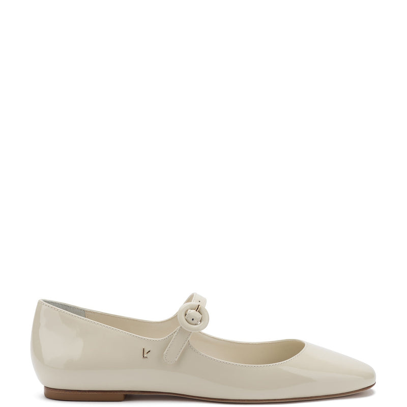 Blair Ballet Flat In Ivory Patent Leather