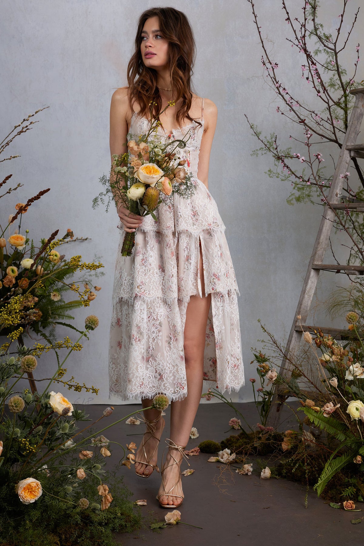 The Mia Dress in Natural Dainty Floral