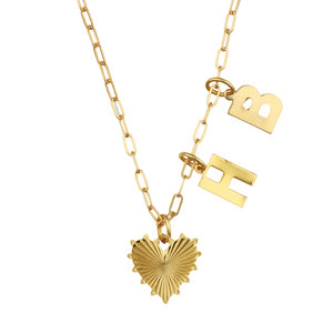 Personalized Baby Heart of Gold & Initials Necklace