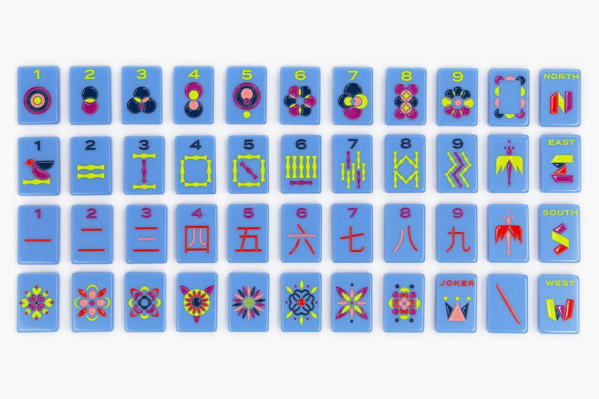 Ceylon Blue Mahjong Tiles