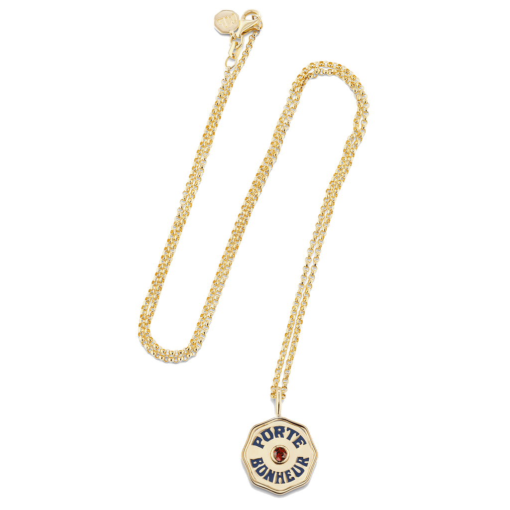 Mini Enamel Porte Bonheur Necklace