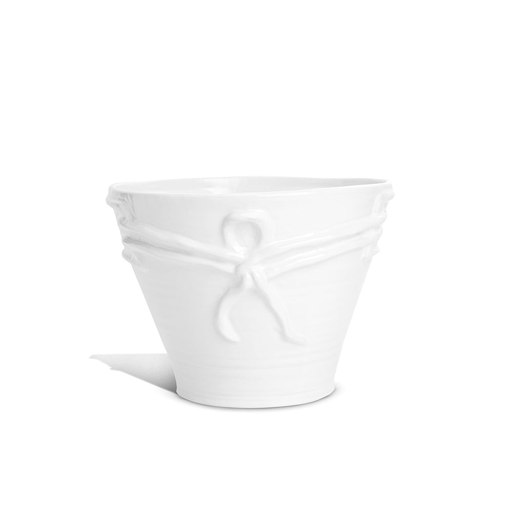 Ceramic Bowl with Knot Design in White
