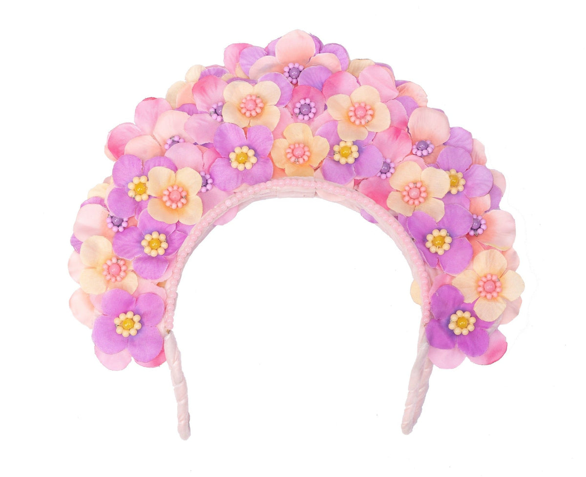 Flower Crown Headpiece in Light Pink and Purple