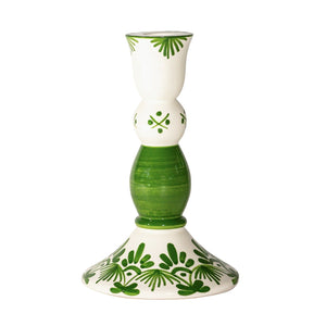 Hand Painted Candleholder in Ivy Green