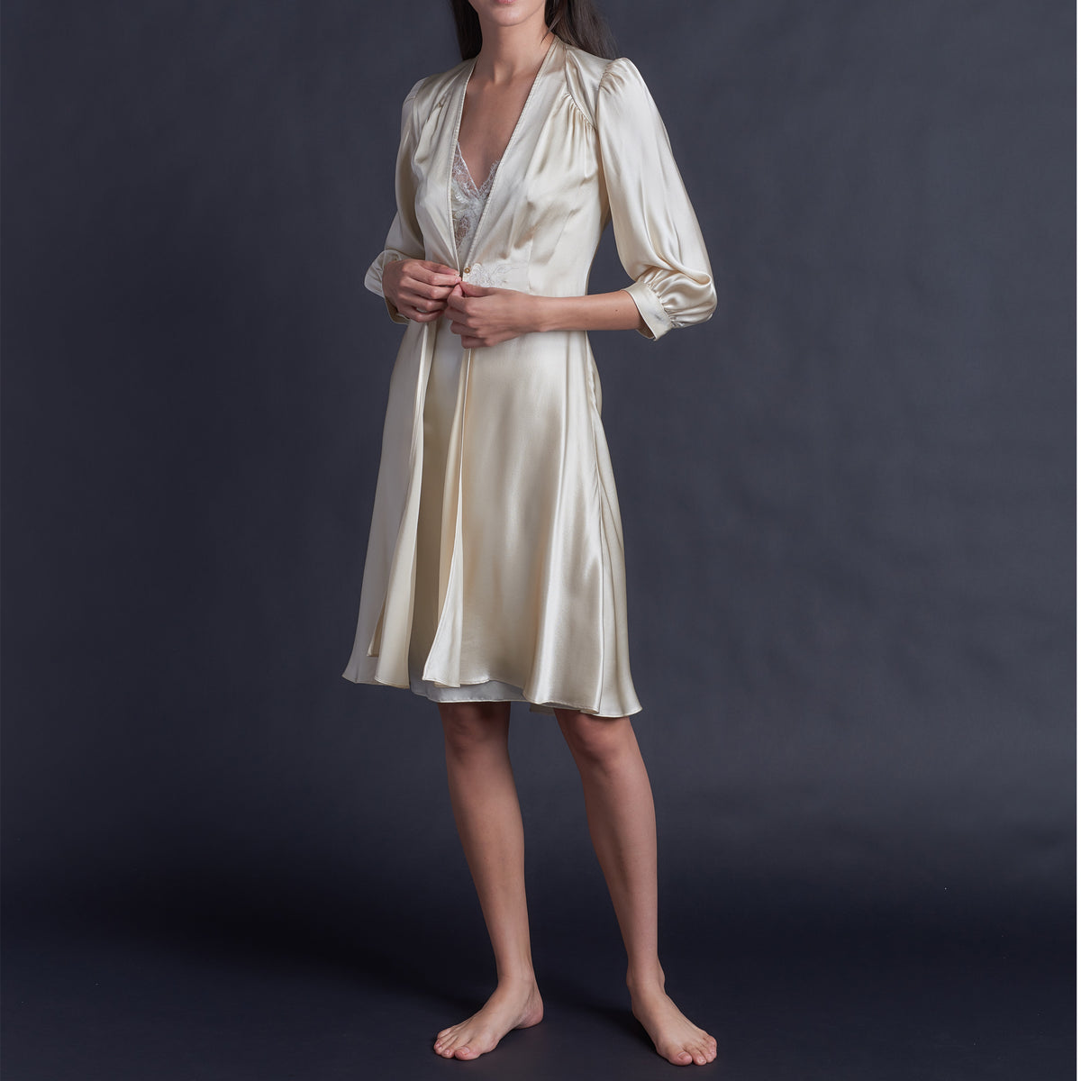 Maia Pearl Silk Robe