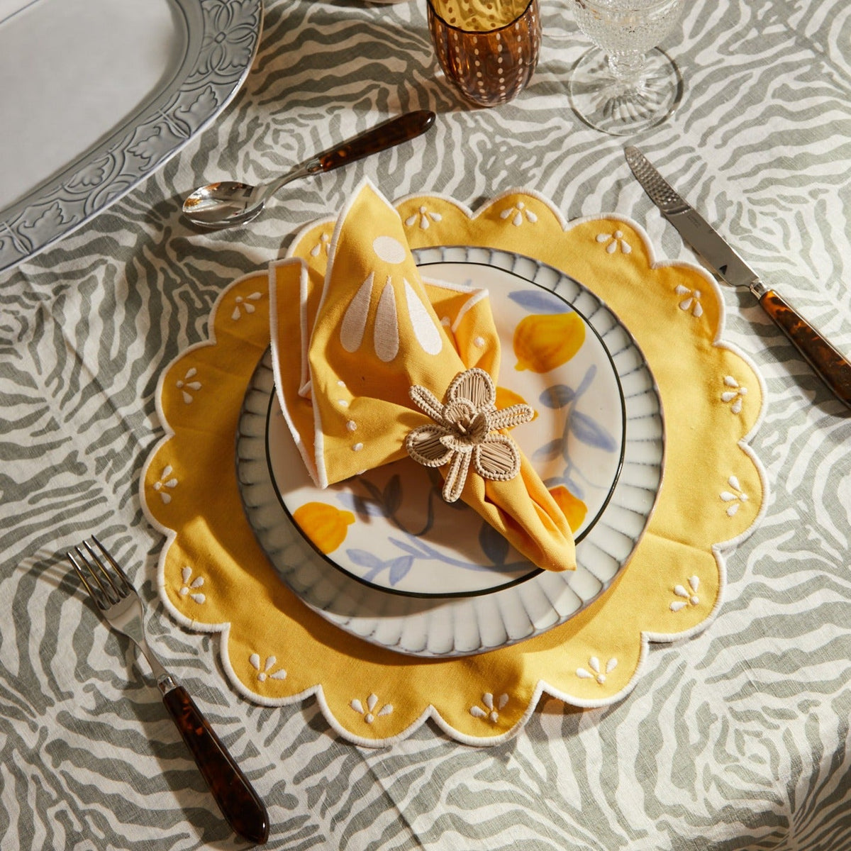 Zebra Grey Tablecloth