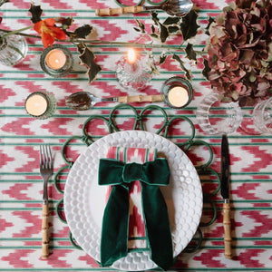 Raspberry Red Ikat Tablecloth