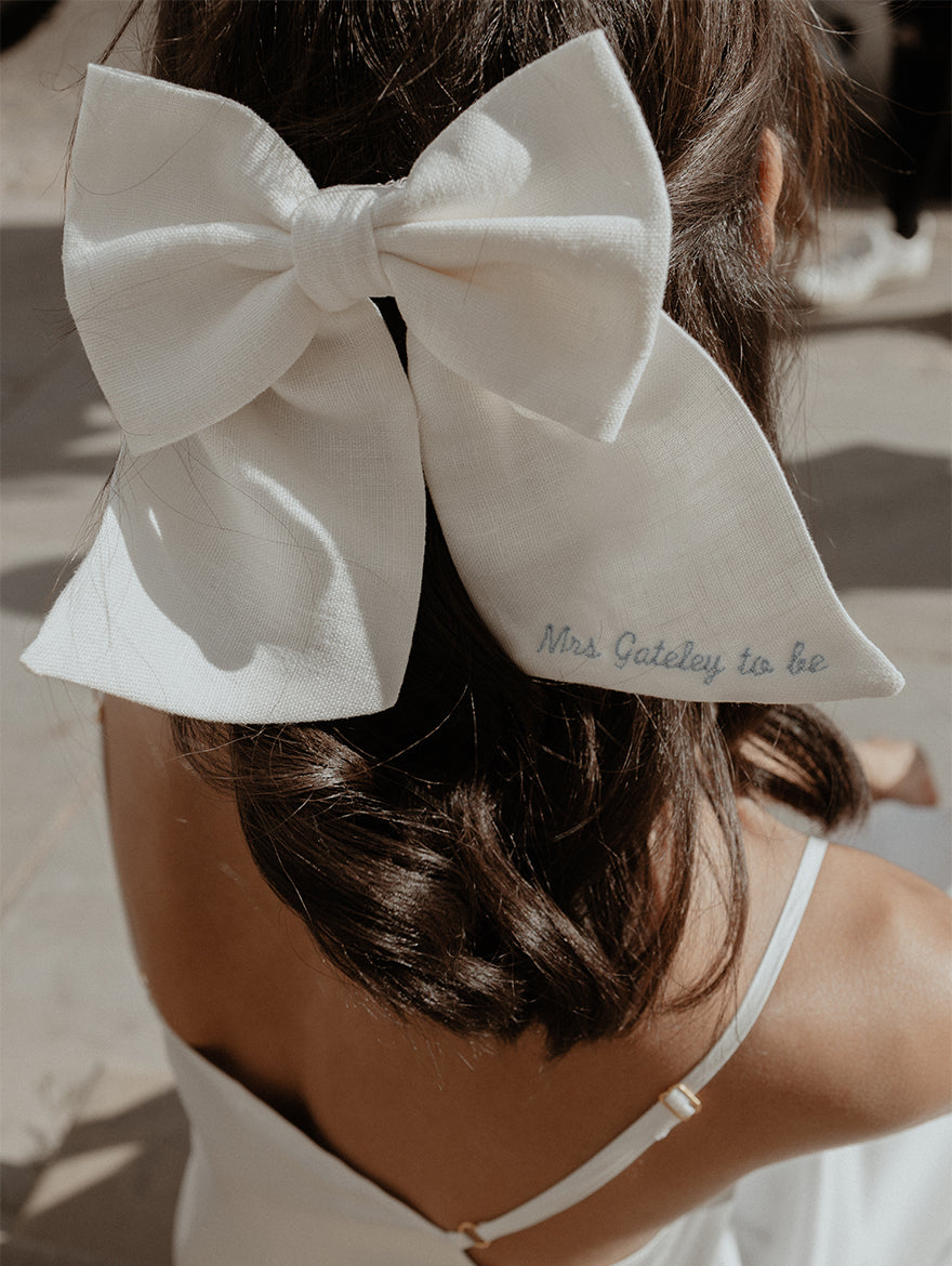 Personalized Marie Linen Bow