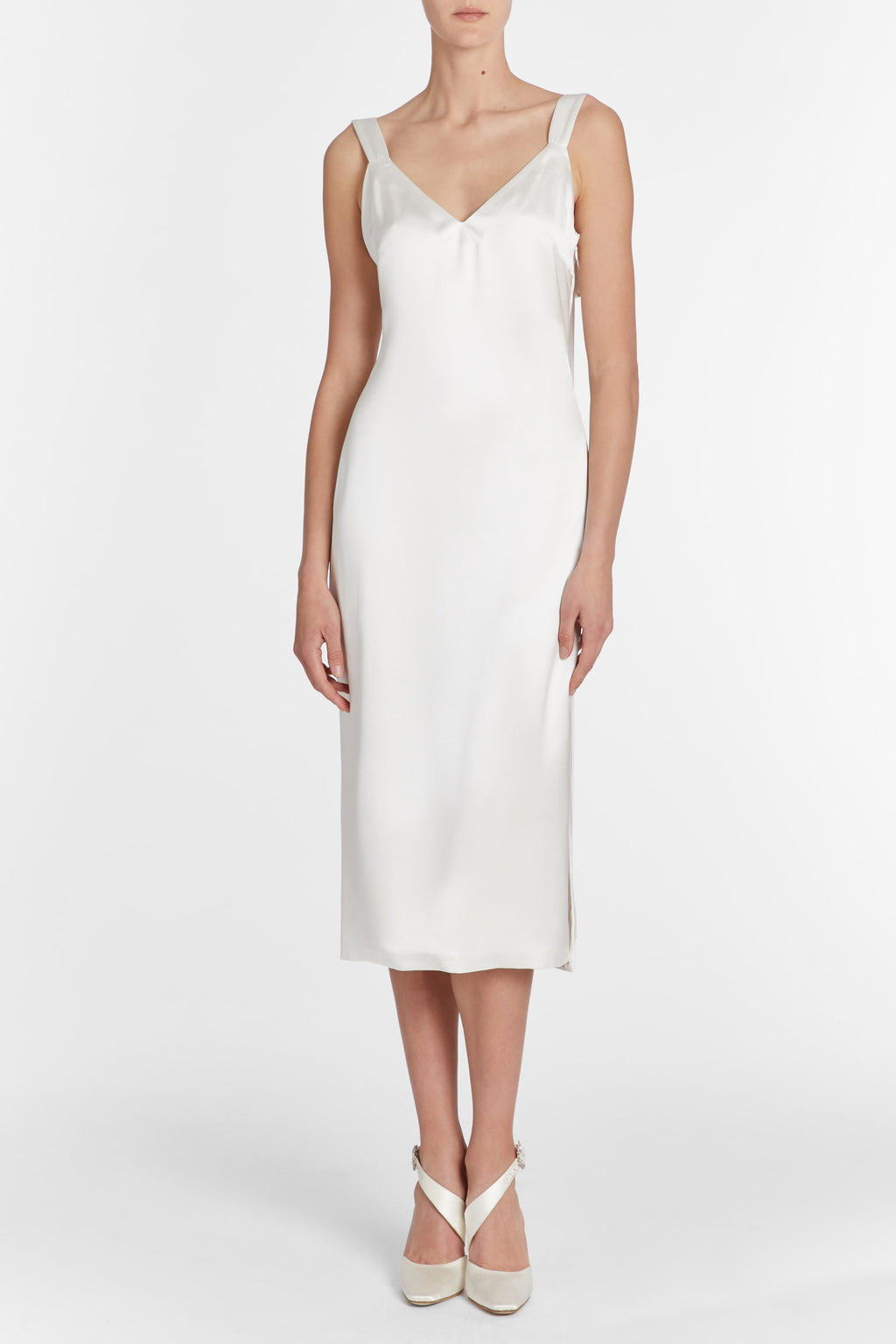 Bianca White Satin Shift Dress | Over The Moon Bianca White Satin Shift Dress | Over The Moon