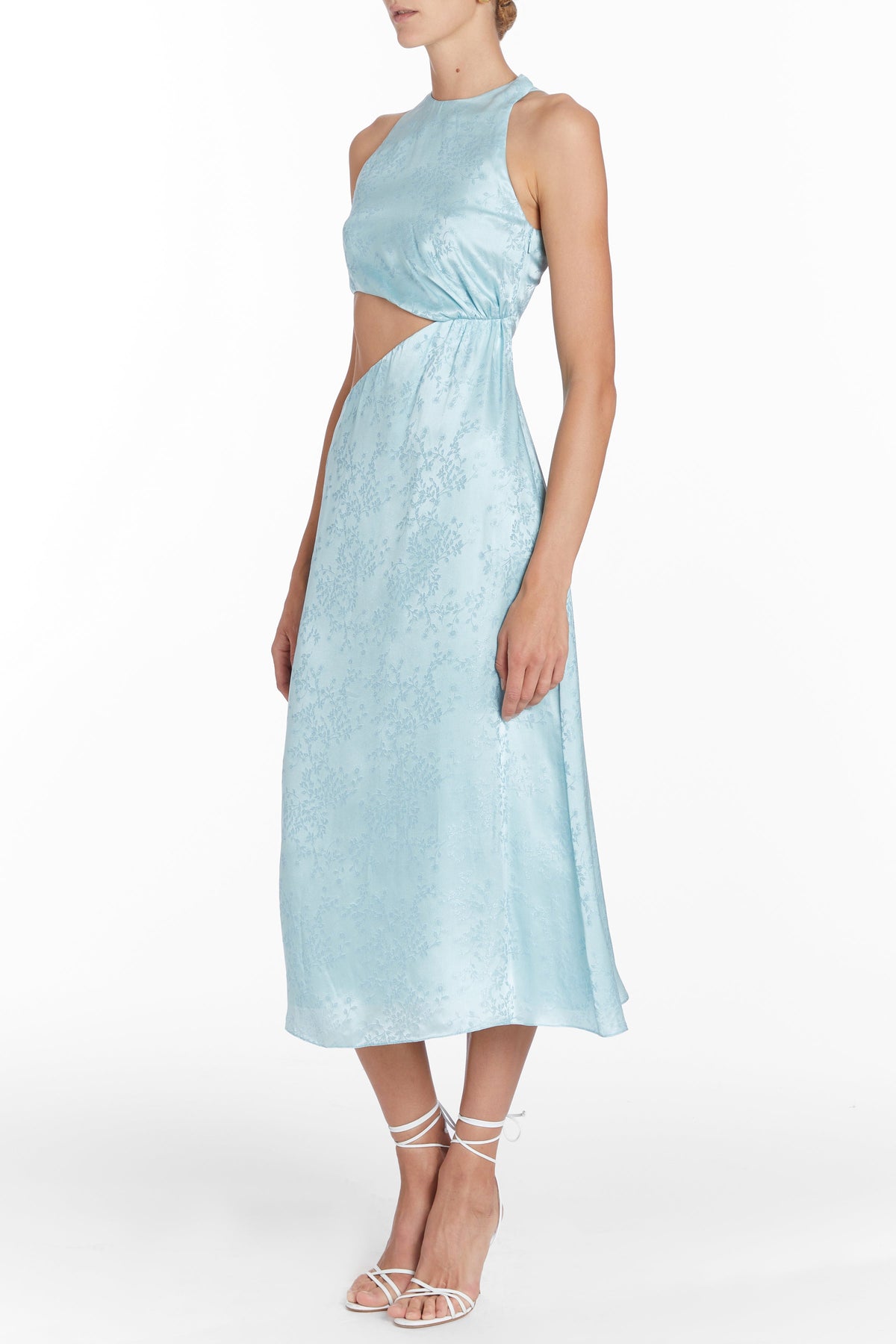 Franca Light Blue Jacquard Midi Dress