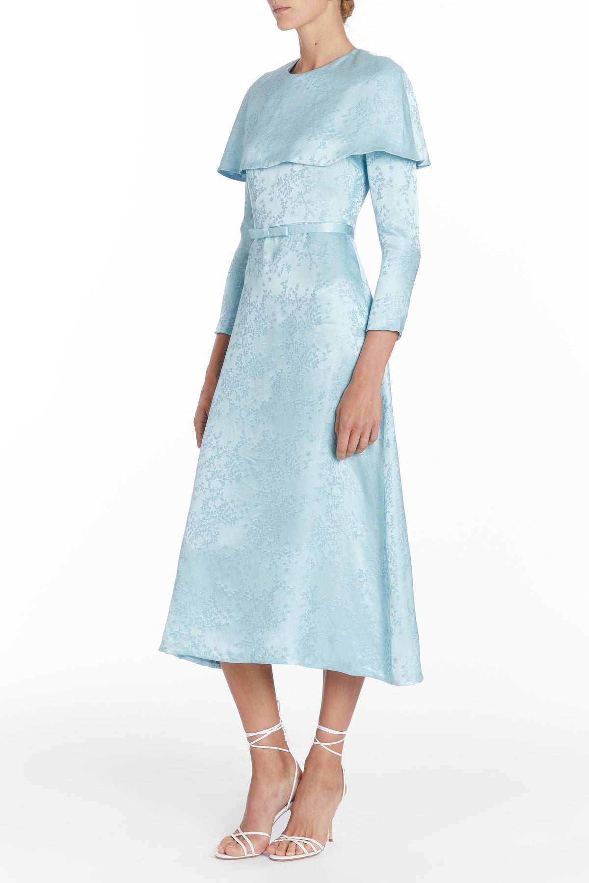 Hadley Light Blue Capelet Long Sleeve Dress