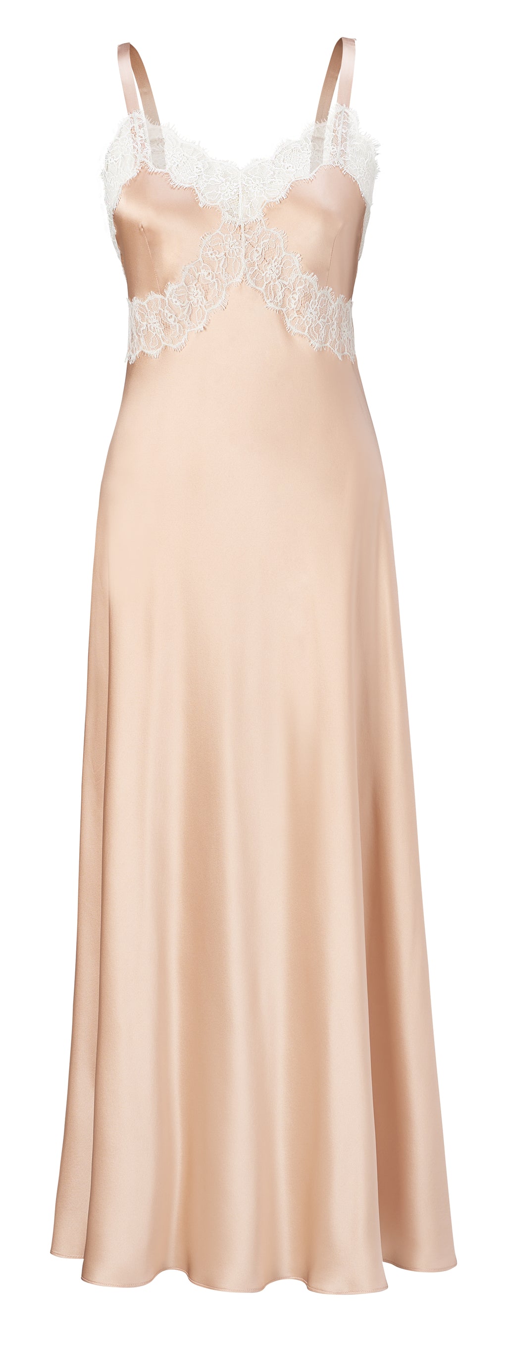 strapless open back dress Ruched Bust Satin Slip Dress main image 1